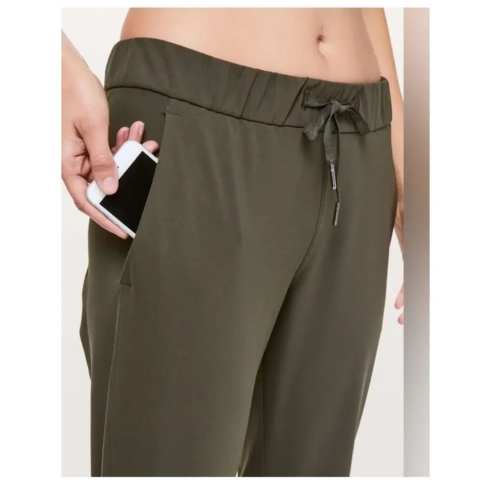 Lululemon Dark Olive On The Fly Cropped 23” Pant